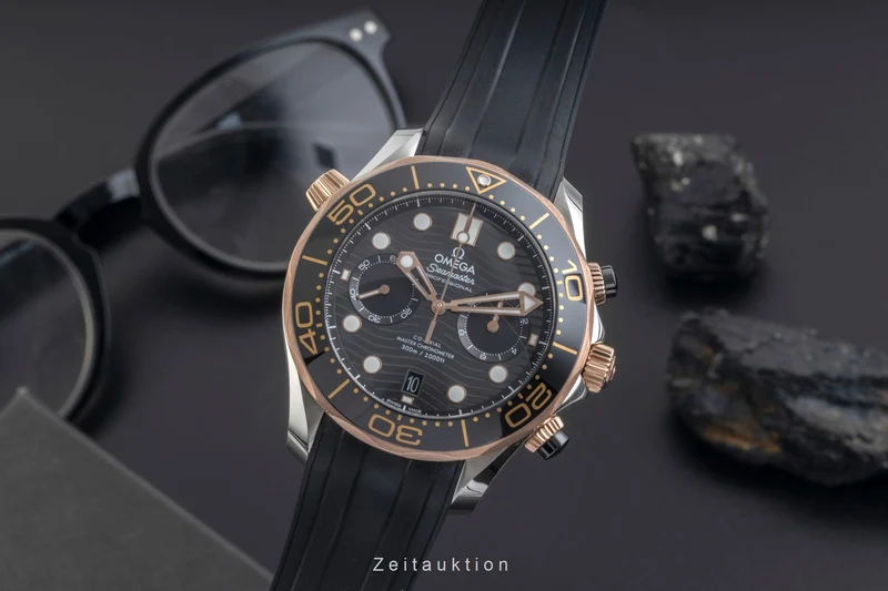 Omega Seamaster chronograph steel / gold automatic men's watch 210.22.44.51.01.001 LP: 13600EUR [2603977]