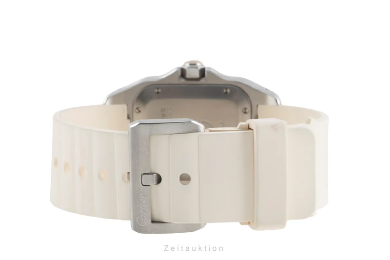 Cartier Santos 100 Steel / rubber automatic men's watch W20122U2 [2507501]