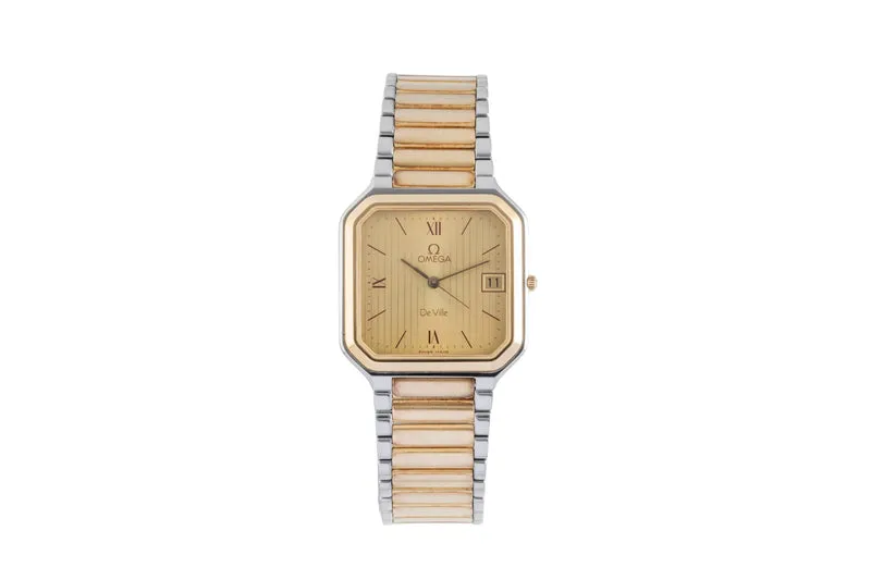 Omega De Ville steel / gold quartz men's watch DL 396.0949 Vintage [2603868]