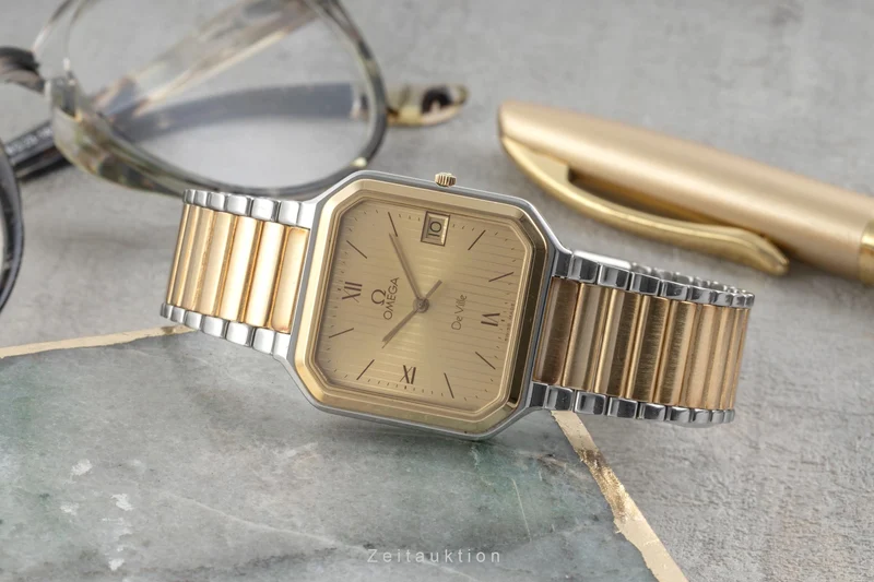 Omega De Ville steel / gold quartz men's watch DL 396.0949 Vintage [2603868]