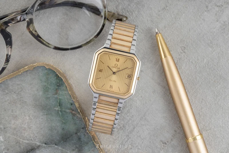 Omega De Ville steel / gold quartz men's watch DL 396.0949 Vintage [2603868]