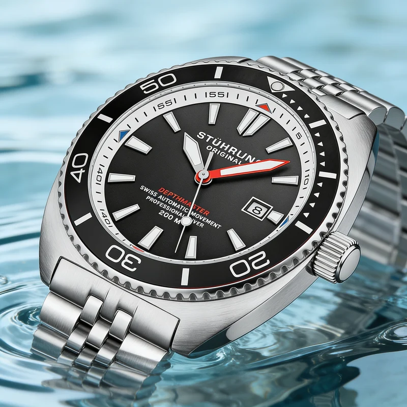Stührling The Swiss Automatic Depthmaster 1008 45mm Diver