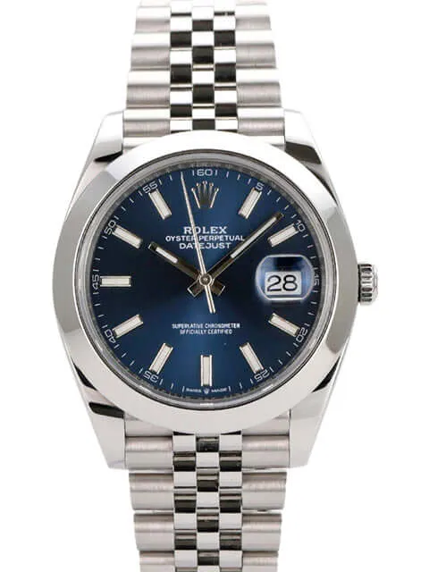 Rolex Datejust 41 Edelstahl 126300 Blau Jubile-Band