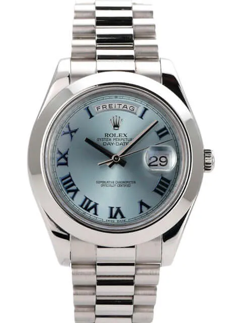 Rolex Day-Date II Platin 218206 Eisblau Römisch