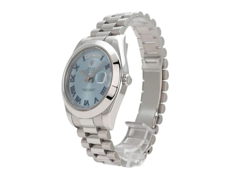 Rolex Day-Date II Platin 218206 Eisblau Römisch