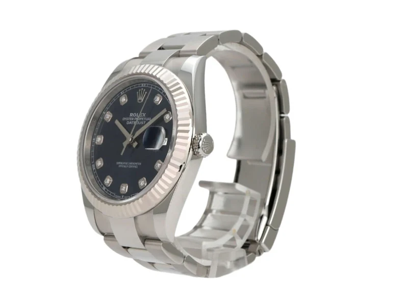 Rolex Datejust 41 Edelstahl Weißgold 126334 Blau Diamant