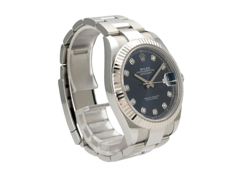 Rolex Datejust 41 Edelstahl Weißgold 126334 Blau Diamant