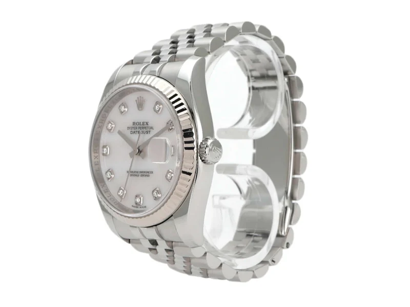 Rolex Datejust 36 Edelstahl Weißgold 116234 Perlmutt DIA Jubile-Band