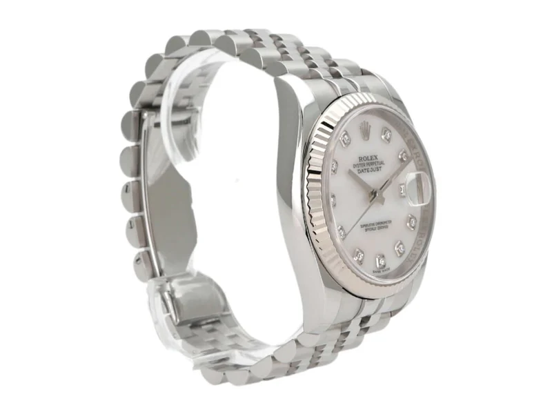 Rolex Datejust 36 Edelstahl Weißgold 116234 Perlmutt DIA Jubile-Band