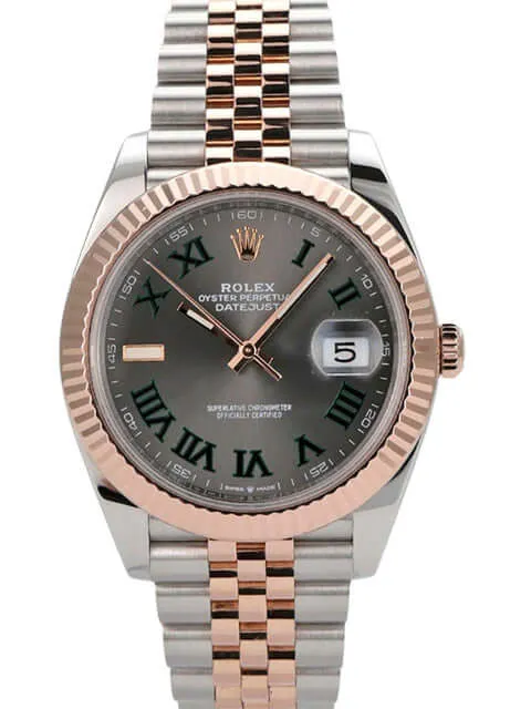 Rolex Datejust 41 Edelstahl Everose-Gold 126331 Slate Römisch Jubile-Band