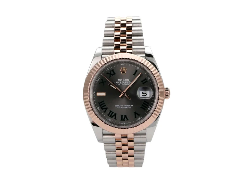 Rolex Datejust 41 Edelstahl Everose-Gold 126331 Slate Römisch Jubile-Band