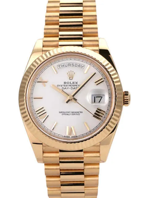 Rolex Day-Date 40 Gelbgold 228238 Weiß Römisch