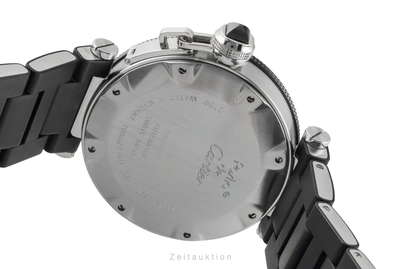Cartier Pasha Seatimer Steel / rubber automatic men's watch W31077U2 [2603834]