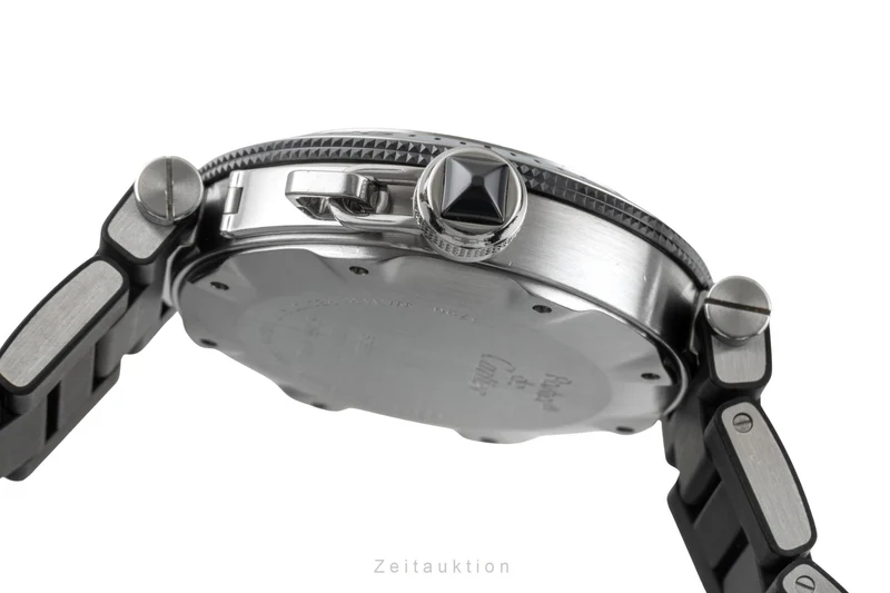 Cartier Pasha Seatimer Steel / rubber automatic men's watch W31077U2 [2603834]