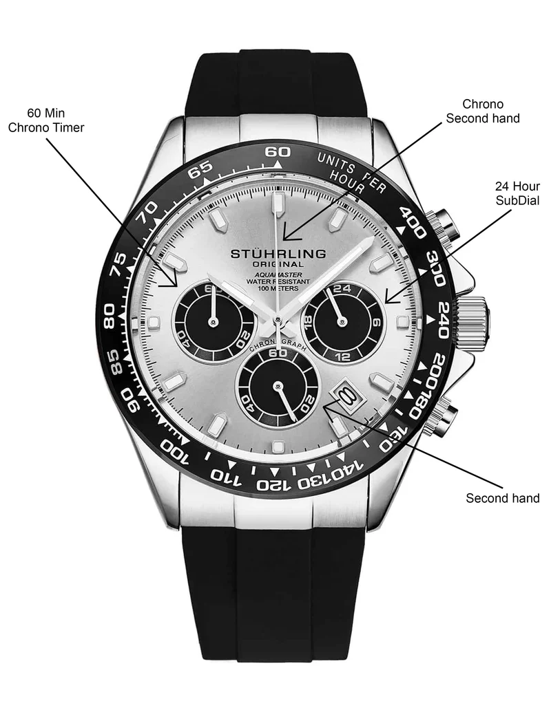 Stührling Aquamaster 4042 Quartz 42mm Chronograph