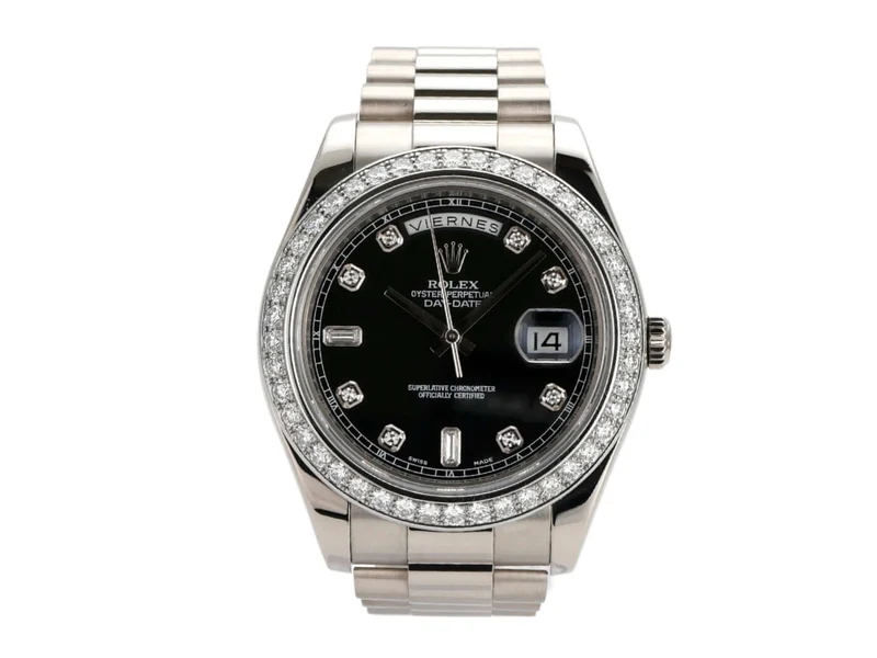 Rolex Day-Date II 218239 Weißgold Schwarz Diamant