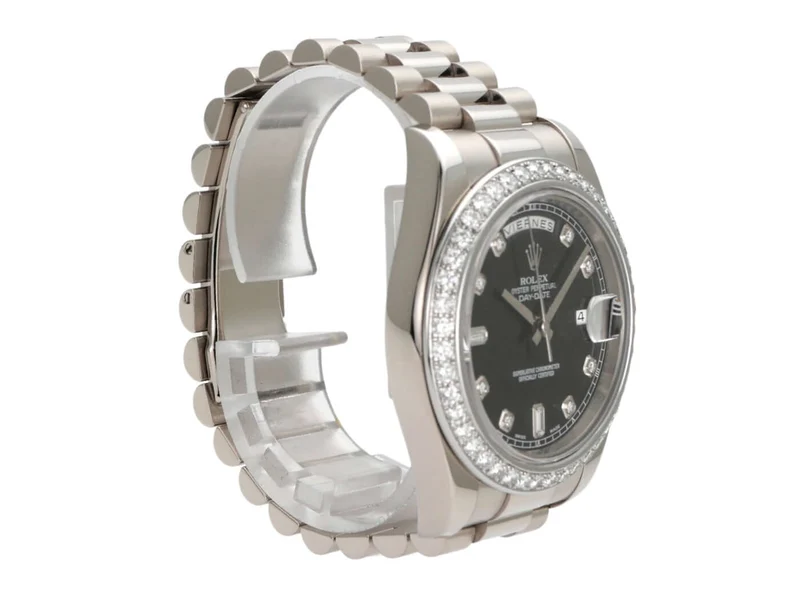Rolex Day-Date II 218239 Weißgold Schwarz Diamant