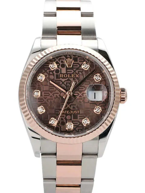 Rolex Datejust 36 Oystersteel Everose-Gold 126231 Choco Dia