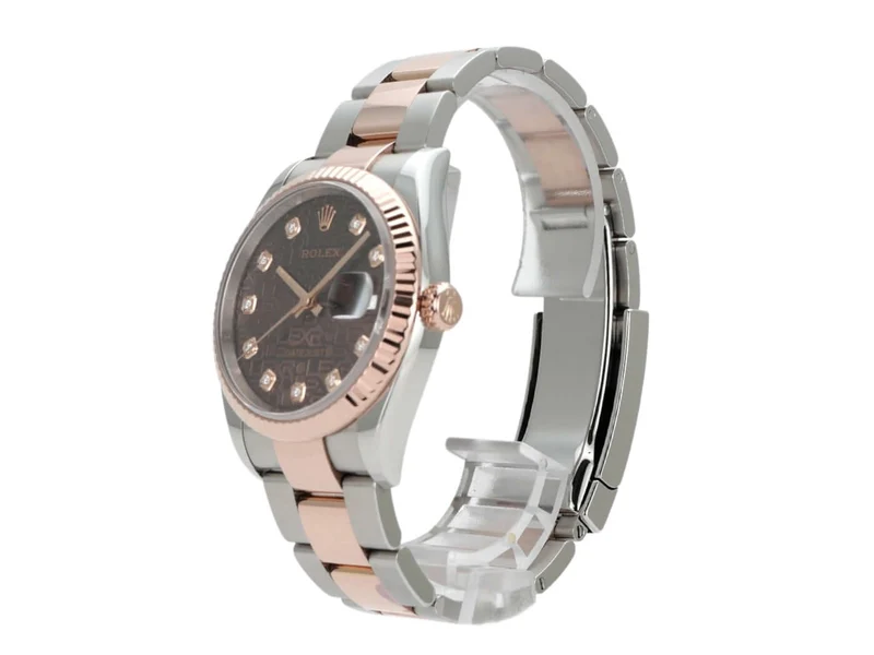 Rolex Datejust 36 Oystersteel Everose-Gold 126231 Choco Dia