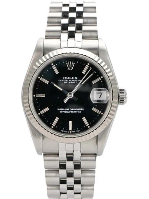 Rolex Oyster Datejust 31 Ref. 68274 Schwarz Jubile-Band