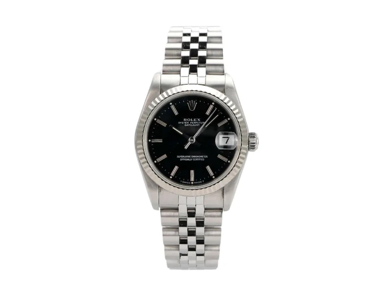 Rolex Oyster Datejust 31 Ref. 68274 Schwarz Jubile-Band