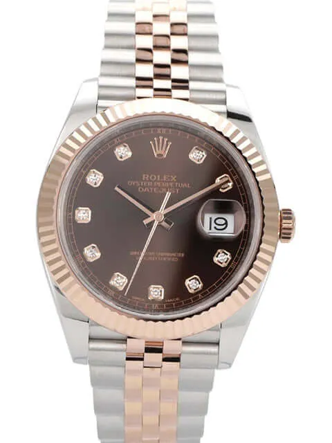 Rolex Datejust 41 Edelstahl Everose-Gold 126331 Choco Diamant Jubile-Band