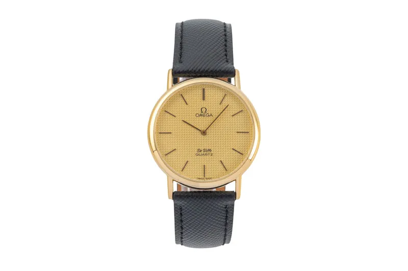 Omega De Ville gilt / steel quartz men's watch 191.0092 Vintage [2603882]