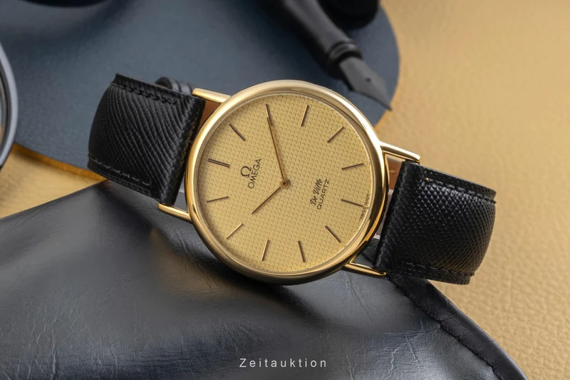 Omega De Ville gilt / steel quartz men's watch 191.0092 Vintage [2603882]