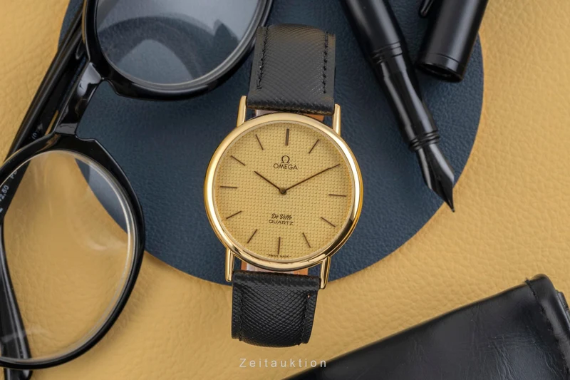 Omega De Ville gilt / steel quartz men's watch 191.0092 Vintage [2603882]