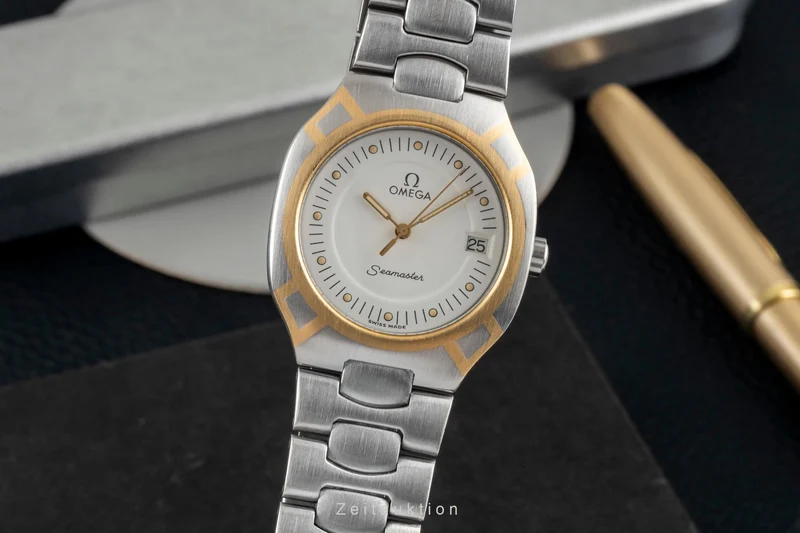 Omega Seamaster steel / gold quartz men's watch 396.1022 Vintage [2604001]