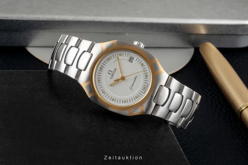 Omega Seamaster steel / gold quartz men's watch 396.1022 Vintage [2604001]