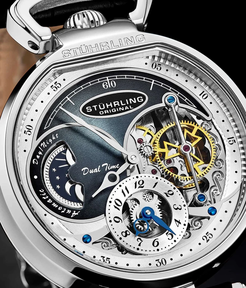 Stührling Modena Dual Time Automatic 4033 46mm Skeleton