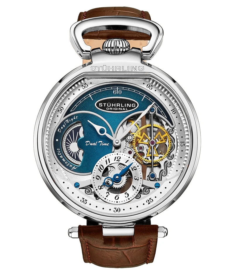 Stührling Modena Dual Time Automatic 4033 46mm Skeleton
