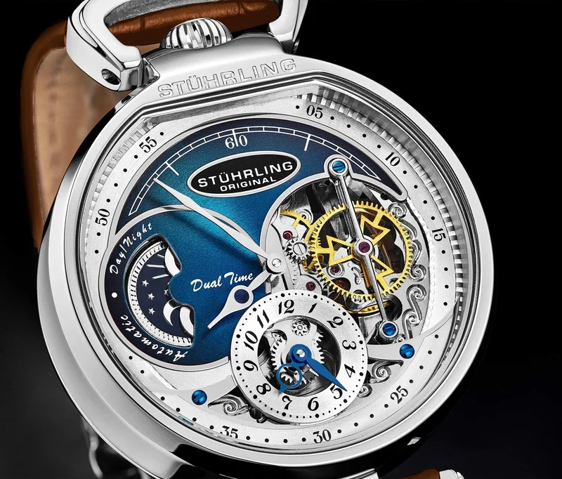 Stührling Modena Dual Time Automatic 4033 46mm Skeleton