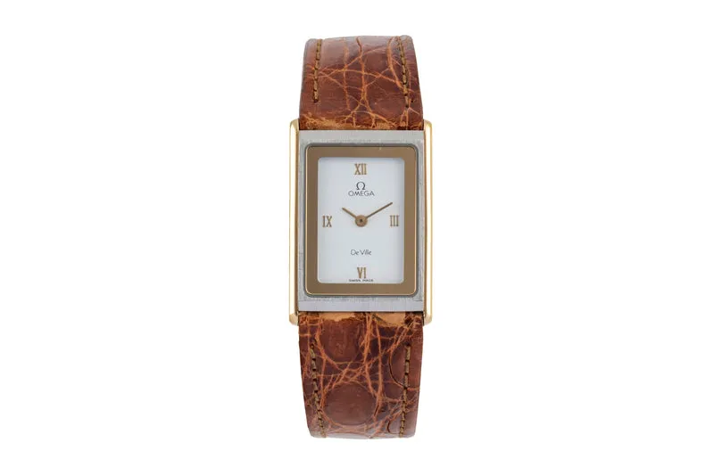 Omega De Ville steel / gold quartz women's watch 591.0264 Vintage [2603881]
