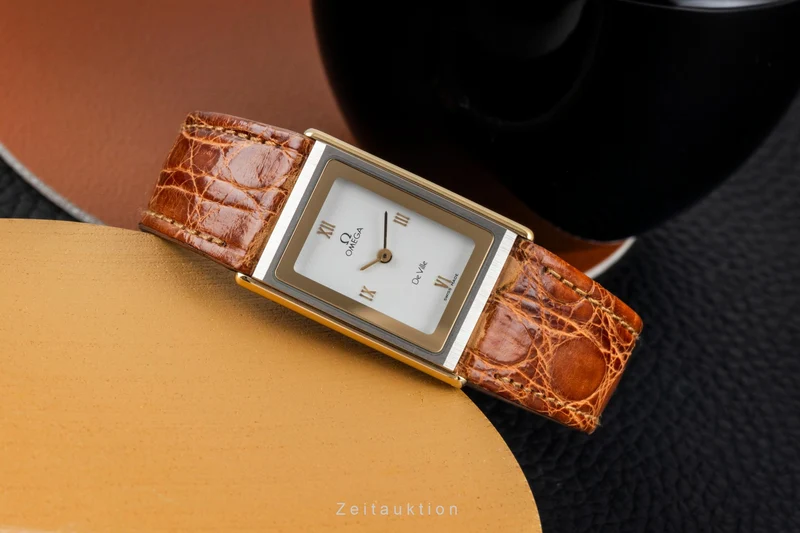 Omega De Ville steel / gold quartz women's watch 591.0264 Vintage [2603881]