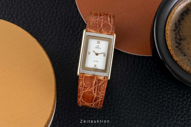 Omega De Ville steel / gold quartz women's watch 591.0264 Vintage [2603881]