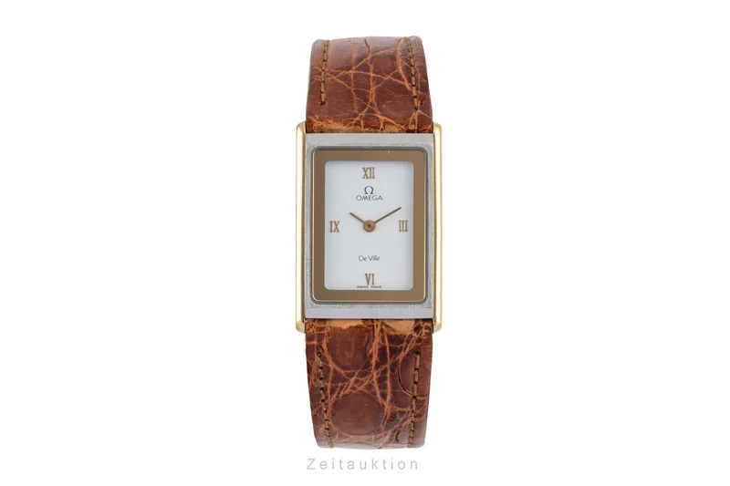 Omega De Ville steel / gold quartz women's watch 591.0264 Vintage [2603881]