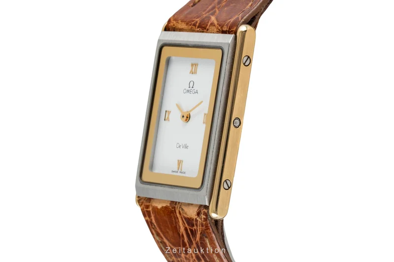 Omega De Ville steel / gold quartz women's watch 591.0264 Vintage [2603881]