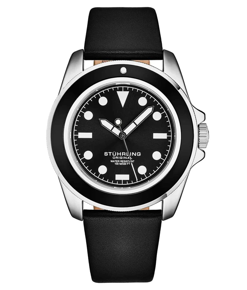 Stührling CarbonWave Japanese Quartz 42mm Dive Watch 4027
