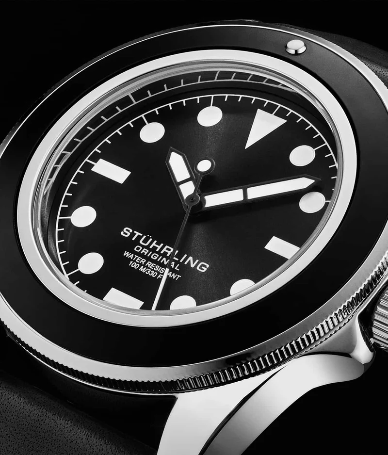 Stührling CarbonWave Japanese Quartz 42mm Dive Watch 4027
