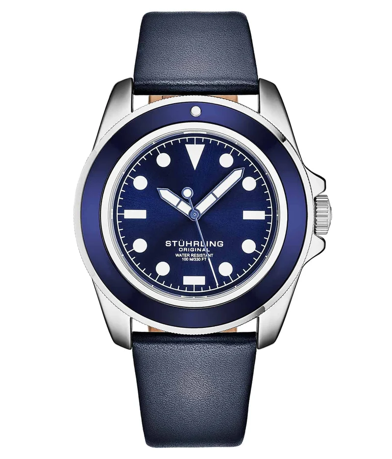 Stührling CarbonWave Japanese Quartz 42mm Dive Watch 4027