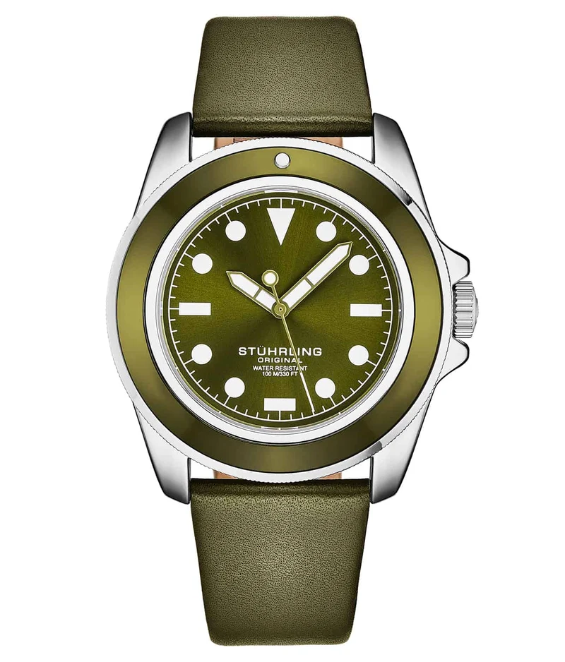 Stührling CarbonWave Japanese Quartz 42mm Dive Watch 4027