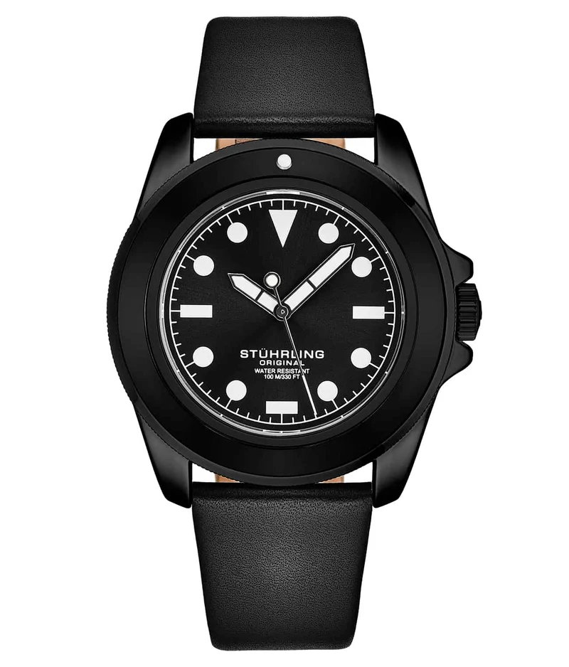Stührling CarbonWave Japanese Quartz 42mm Dive Watch 4027