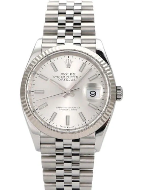 Rolex Datejust 36 Oystersteel Weißgold 126234 Silber Jubile-Band