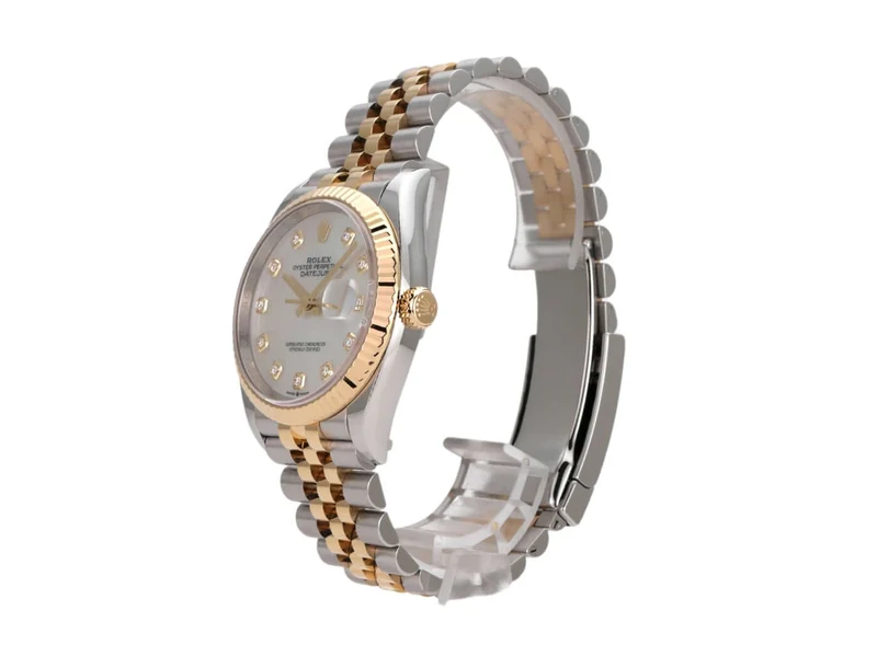 Rolex Datejust 36 Oystersteel Gelbgold 126233 Perlmutt Diamant Jubile-Band