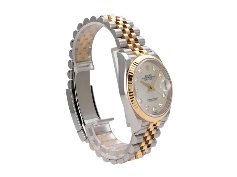 Rolex Datejust 36 Oystersteel Gelbgold 126233 Perlmutt Diamant Jubile-Band