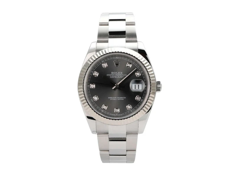Rolex Datejust 41 Edelstahl Weißgold 126334 Rhodium Diamant
