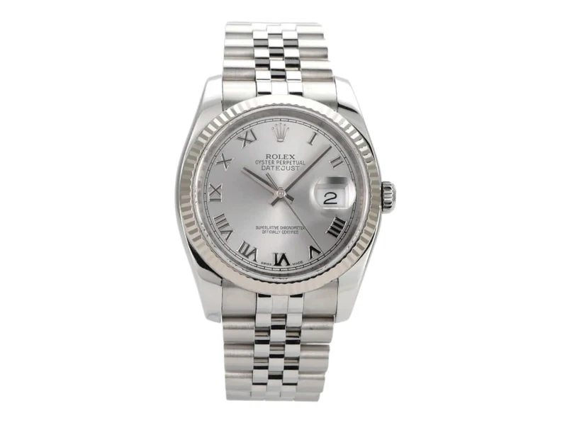 Rolex Datejust 36 Oystersteel 116234 Silber Römisch Jubile-Band