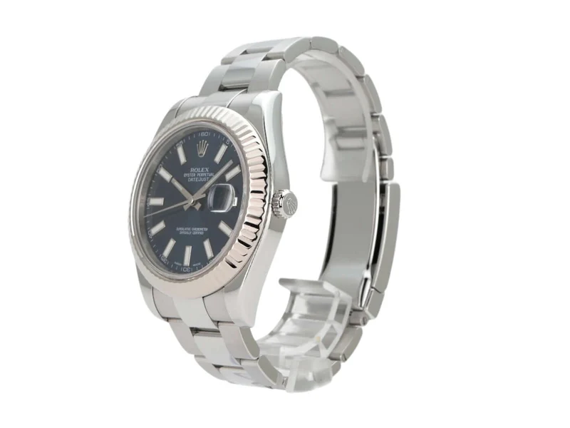 Rolex Datejust II 41 Edelstahl Weißgold 116334 Blau